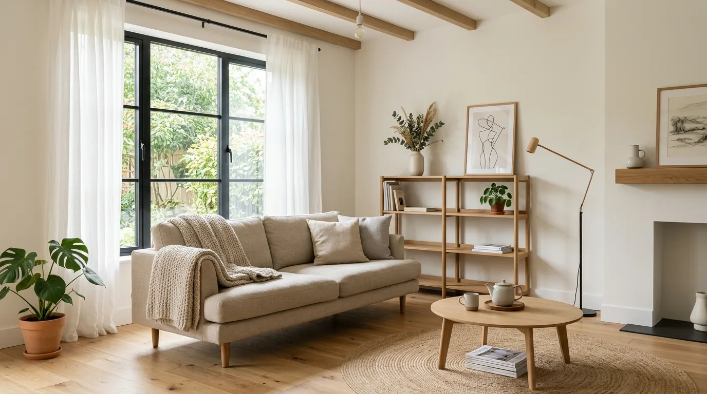 Choose furniture with clean, sculptural lines inspiration for a minimalist living room.